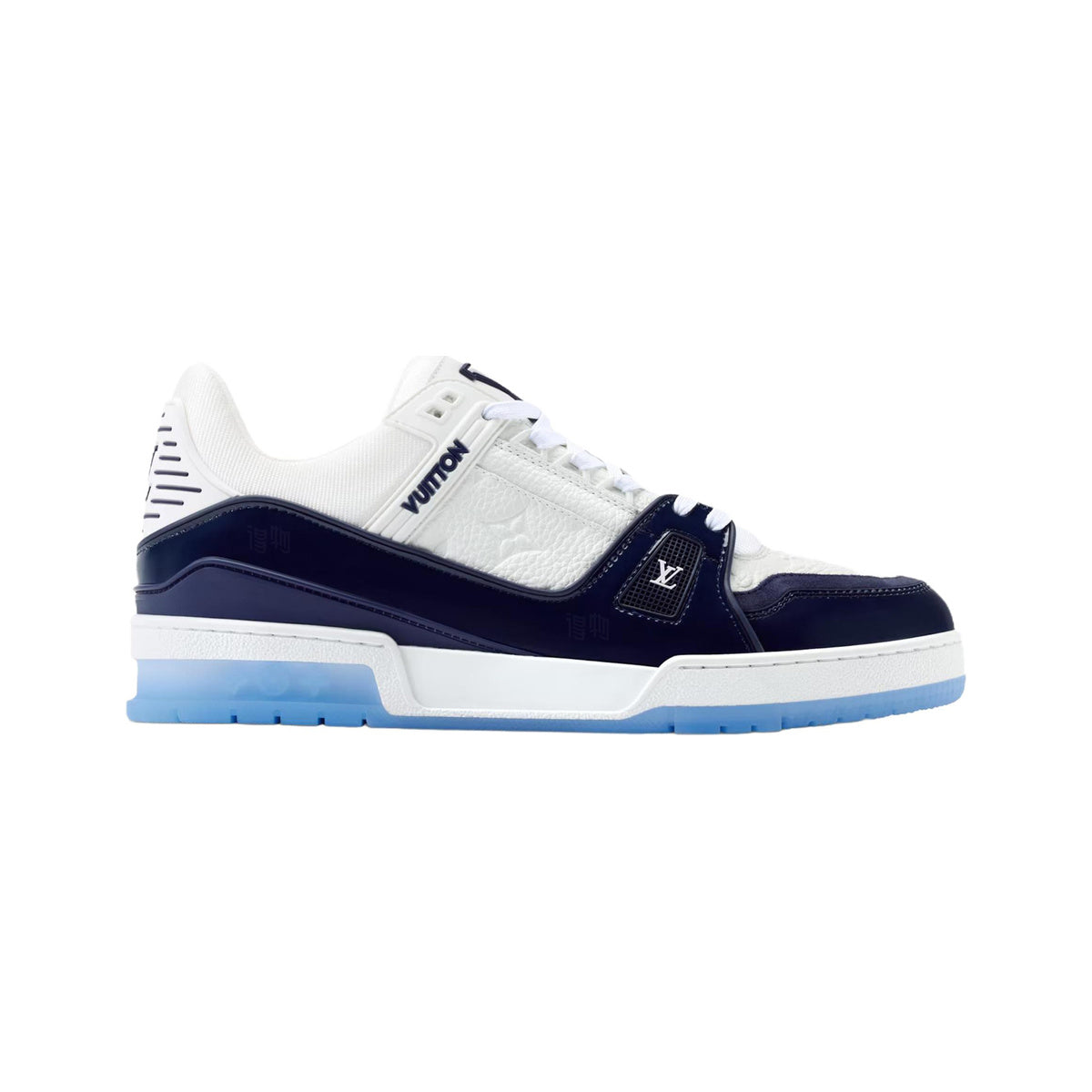 Louis Vuitton Trainer Grained Calf Leather Low-Top Sneakers in Ocean Blue – Unisex