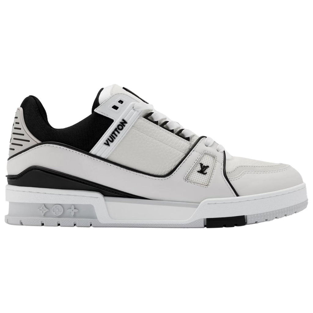 Louis Vuitton Trainer Grainy Leather Lace-Up Low-Top Sneakers in White – Unisex