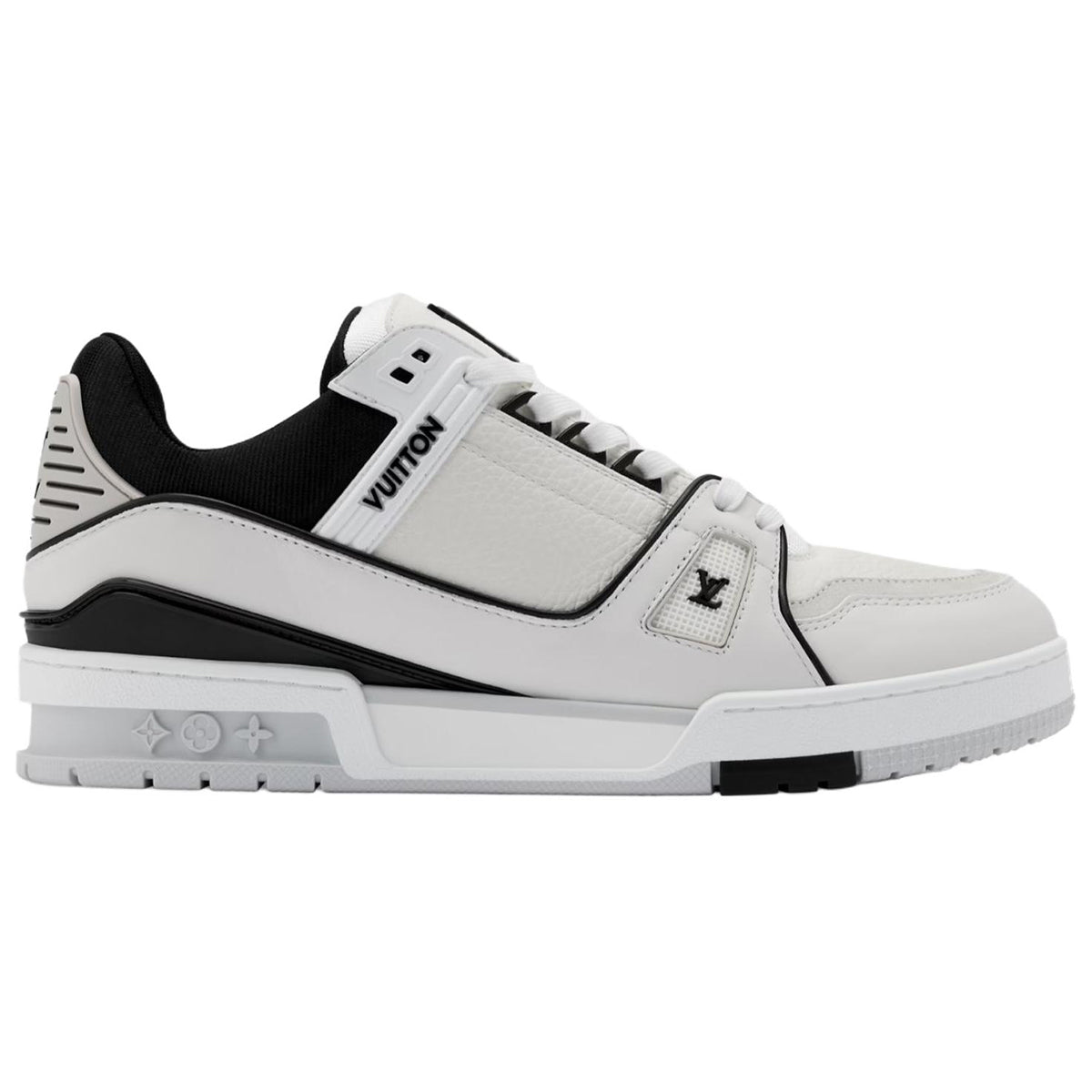 Louis Vuitton Trainer Grainy Leather Lace-Up Low-Top Sneakers in White – Unisex