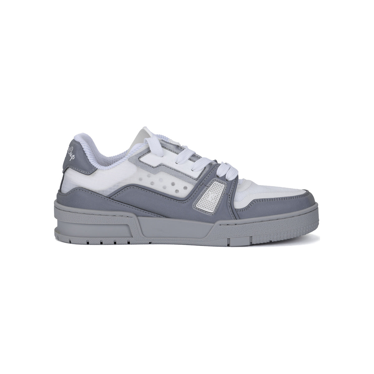 Louis Vuitton Trainer Reflective Detail Low-Top Sneakers in White & Grey – Unisex