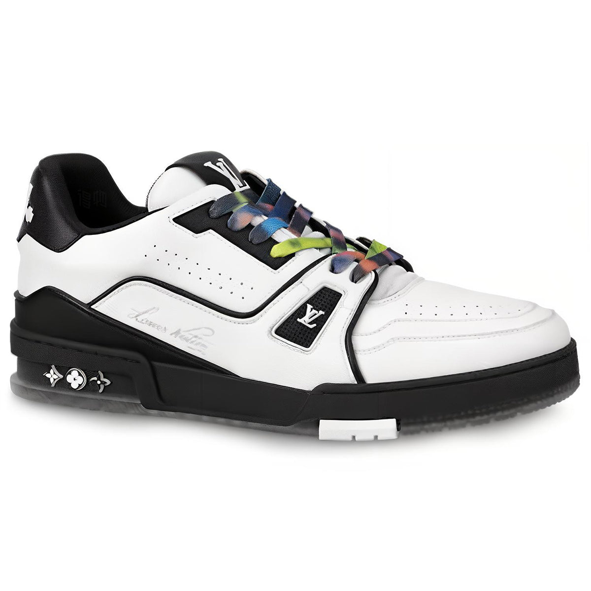 Louis Vuitton Trainer Leather Lace-Up Low-Top Sneakers in White & Black – Unisex