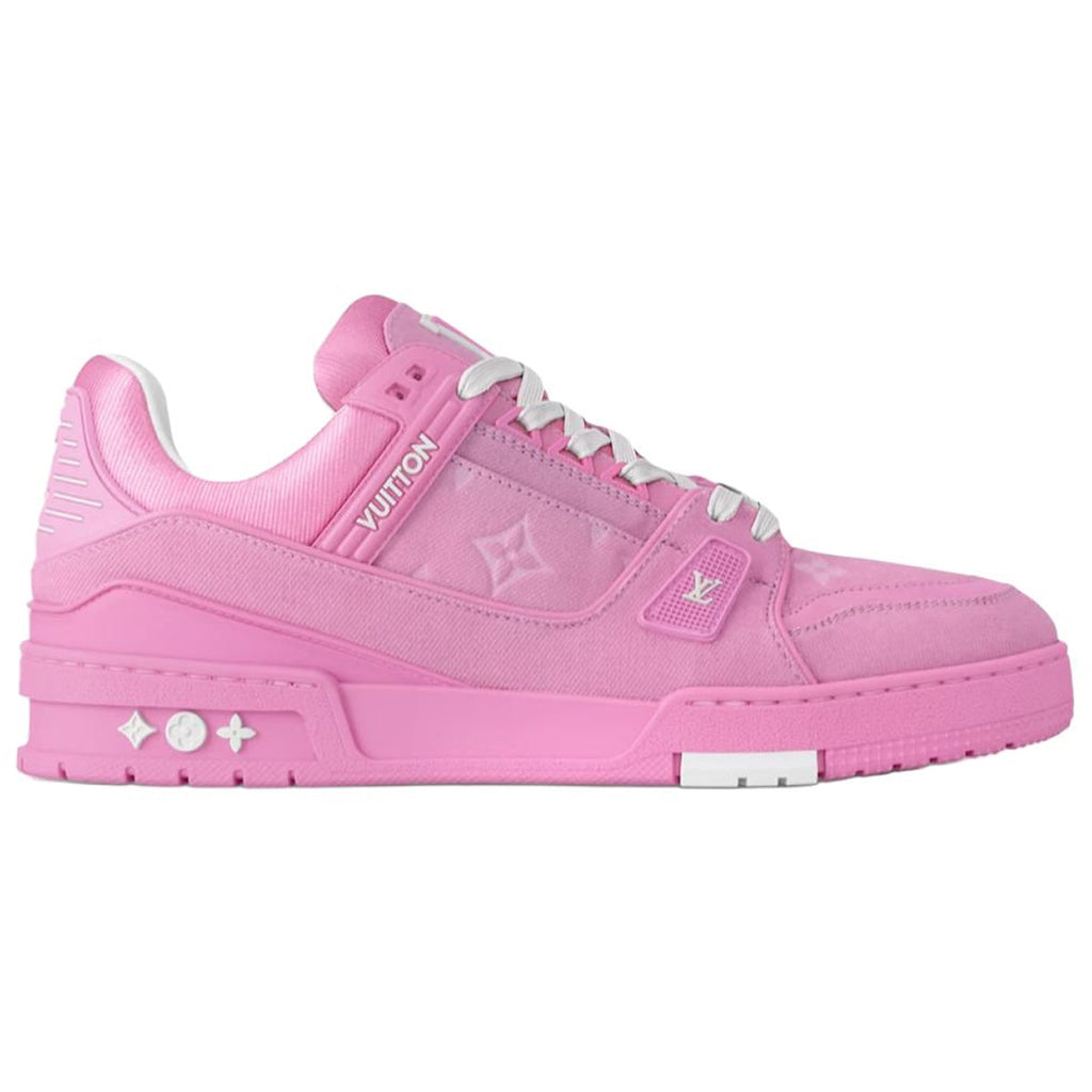 Louis Vuitton Trainer Denim Lace-Up Low-Top Sneakers in Pink – WoUnisex