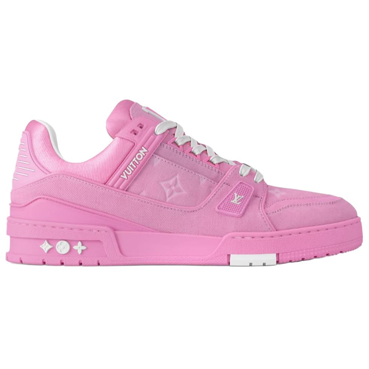 Louis Vuitton Trainer Denim Lace-Up Low-Top Sneakers in Pink – WoUnisex