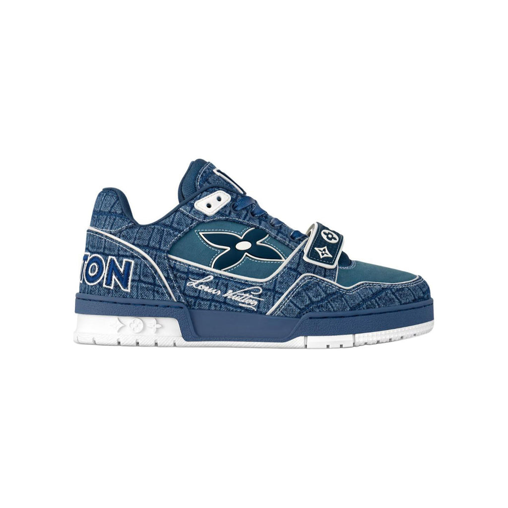Louis Vuitton Trainer Denim Fabric Low-Top Sneakers in Ocean Blue – Unisex