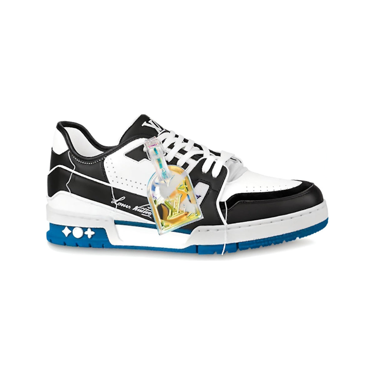 Louis Vuitton Trainer Lace-Up Low-Top Sneakers in Black & Blue – Unisex