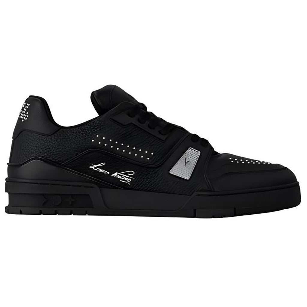 Louis Vuitton Trainer Calf Leather Lace-Up Low-Top Sneakers in Black – Unisex Essential