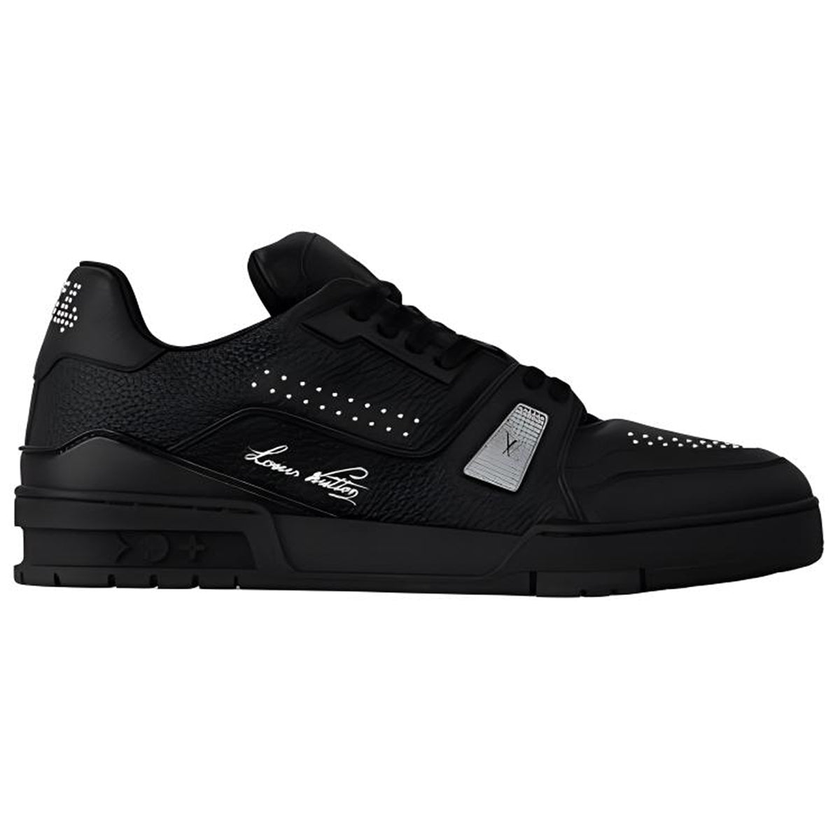 Louis Vuitton Trainer Calf Leather Lace-Up Low-Top Sneakers in Black – Unisex Essential