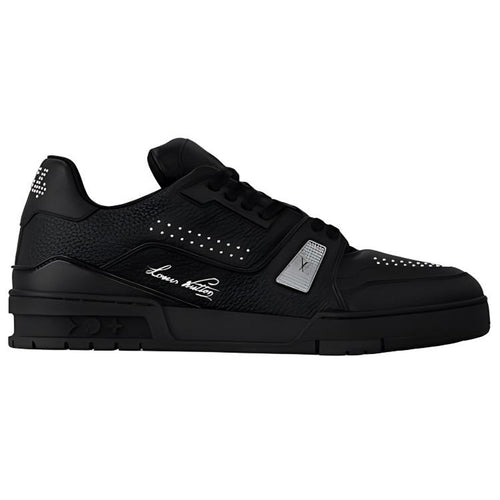 Louis Vuitton Trainer Calf Leather Lace-Up Low-Top Sneakers in Black – Unisex Essential