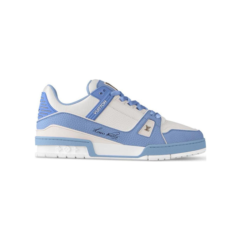Louis Vuitton Trainer Calf Leather Lace-Up Low-Top Sneakers in Ocean Blue – Unisex