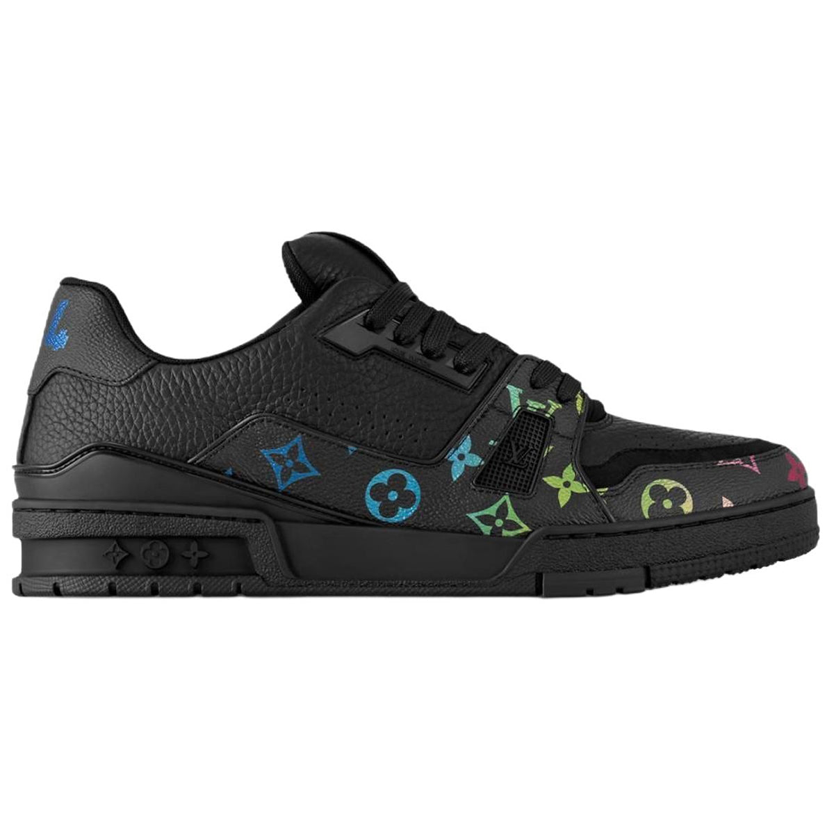 Louis Vuitton Trainer Calf Leather Lace-Up Low-Top Sneakers in Black Pattern – Unisex