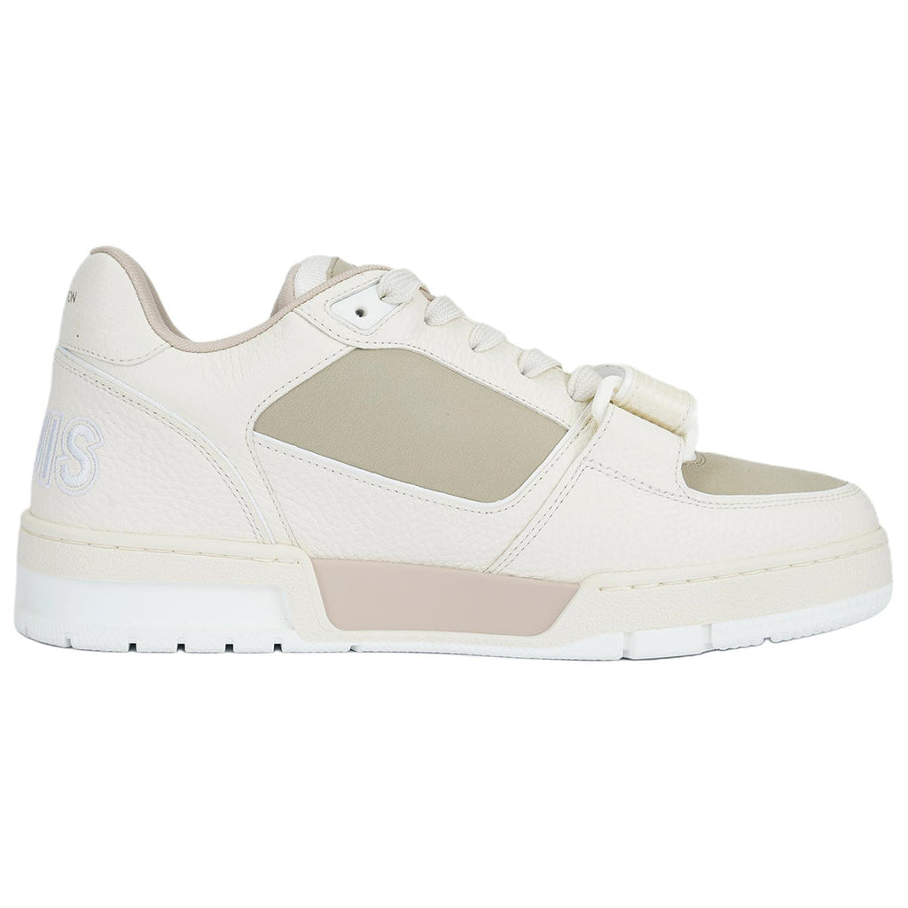 Louis Vuitton Trainer Suede Lace-Up Low-Top Sneakers in Beige