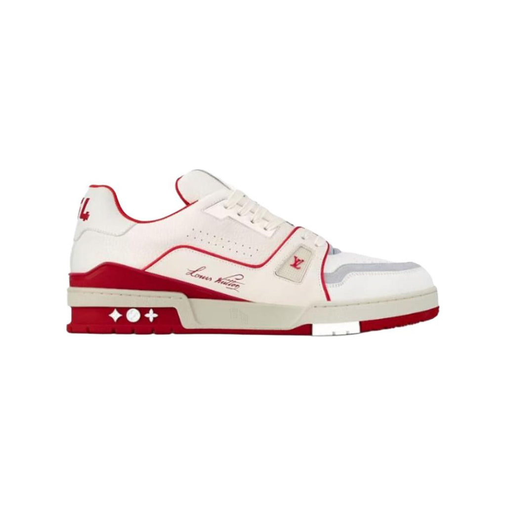 Louis Vuitton Trainer Low-Top Sneakers in White & Red – Unisex