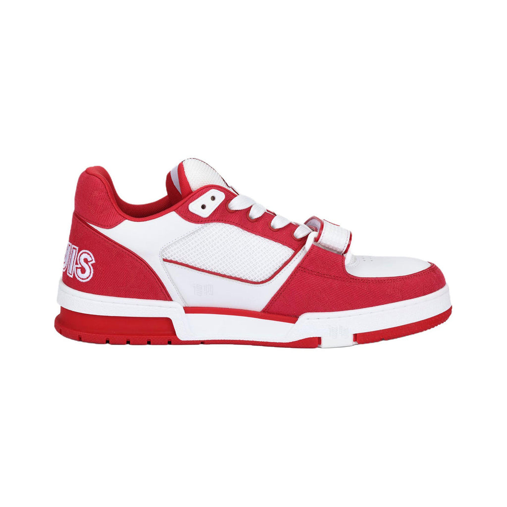Louis Vuitton Trainer Low-Top Sneakers in White & Red – Unisex