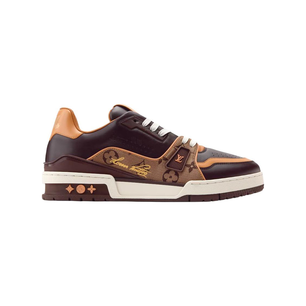 Louis Vuitton Trainer Calf Leather Lace-Up Low-Top Sneakers in Brown – Unisex