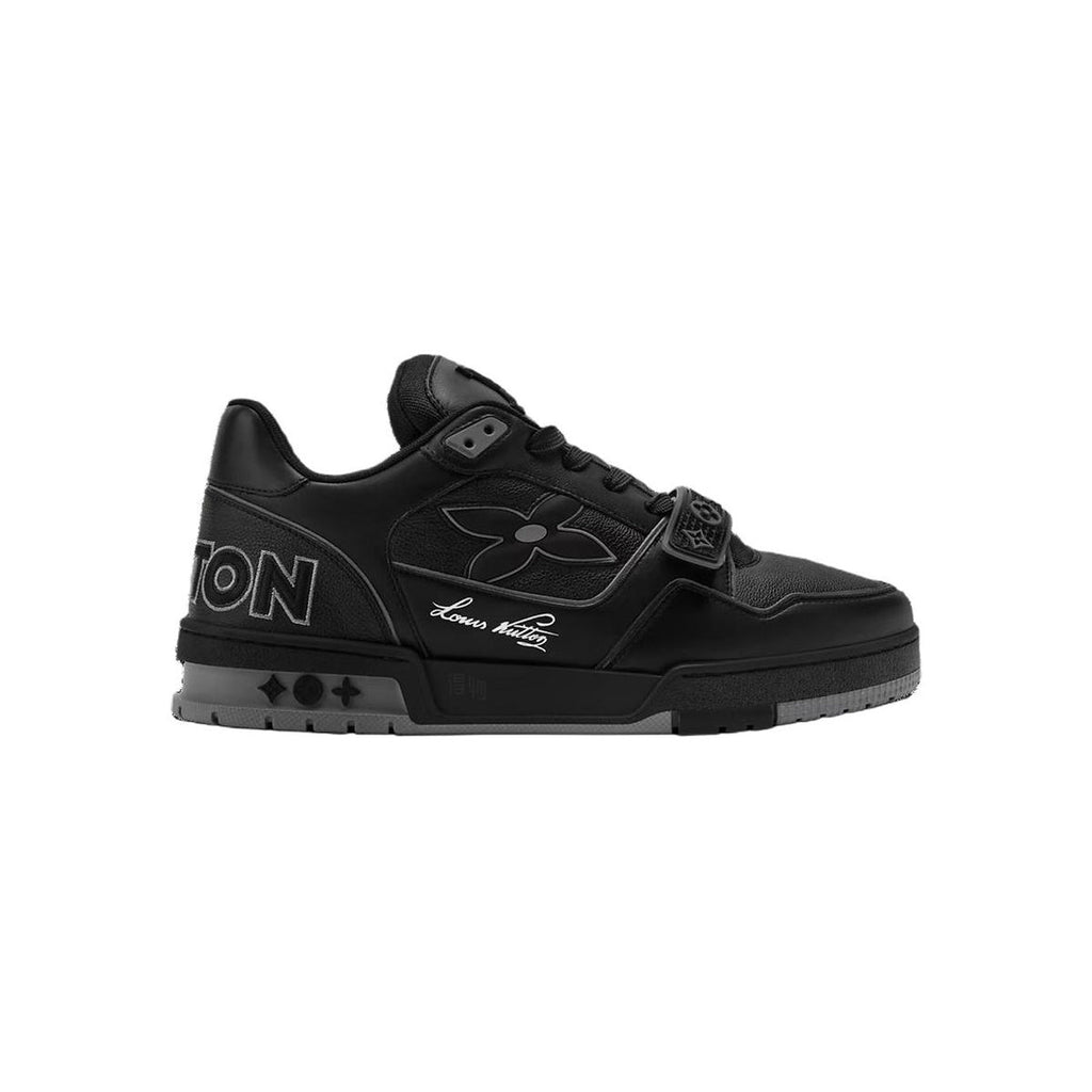 Louis Vuitton Trainer Smooth Calf Leather Lace-Up Low-Top Sneakers in Black – Unisex