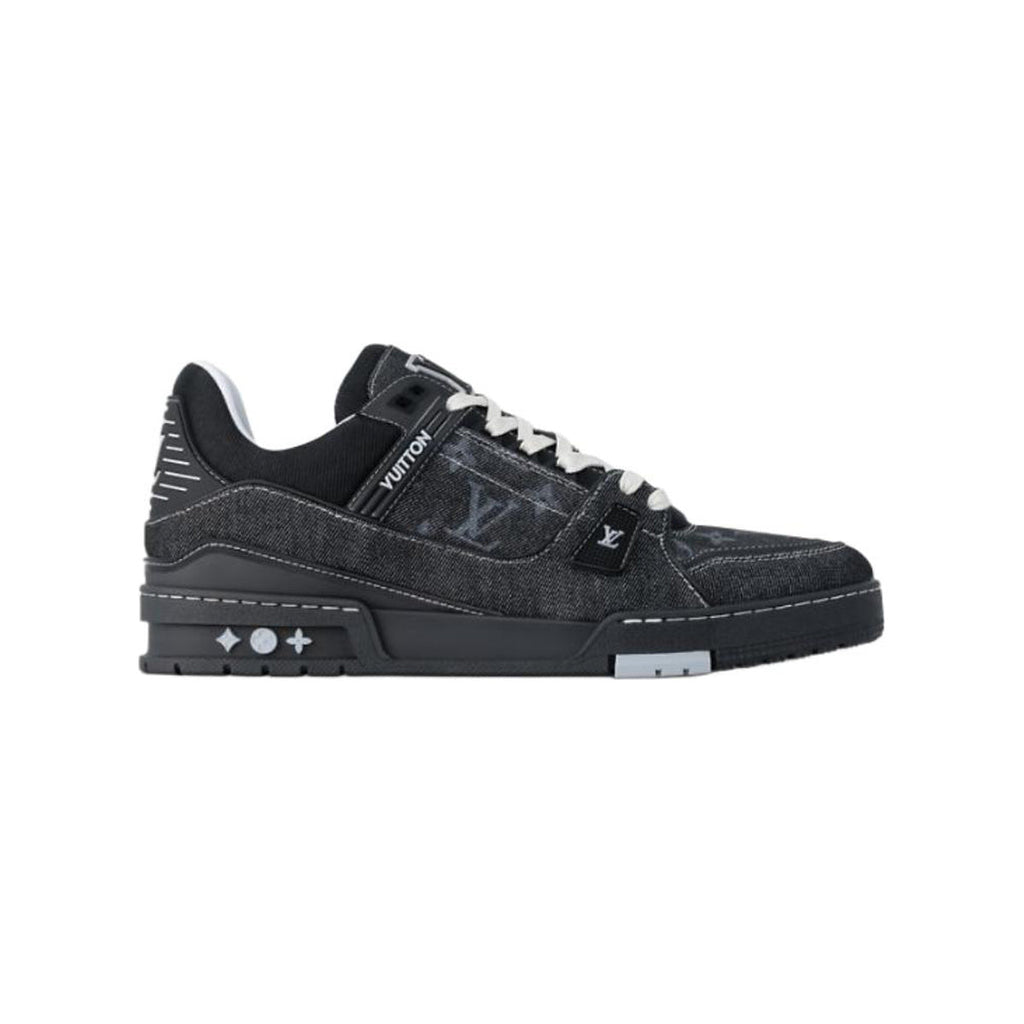 Louis Vuitton Trainer Denim Lace-Up Low-Top Sneakers in Black – Unisex
