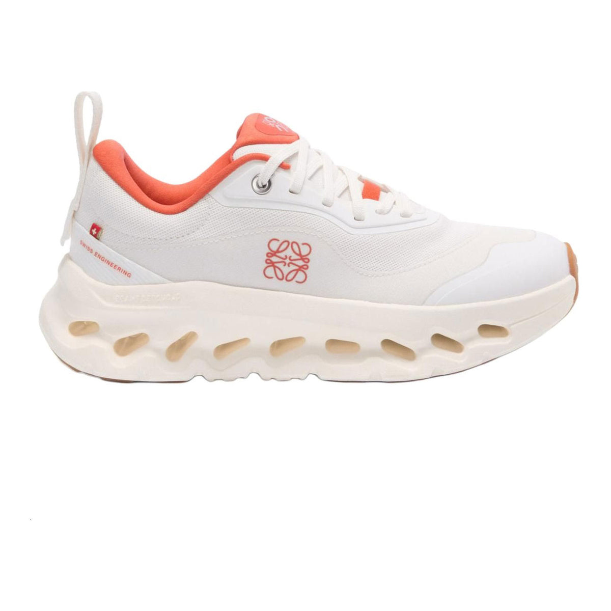On × LOEWE Cloudmonster Unisex Lifestyle Sneakers – Coral | Caramel