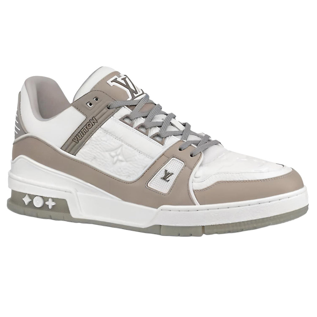 Louis Vuitton LV Trainer Sneaker – Grey / White Monogram Embossed
