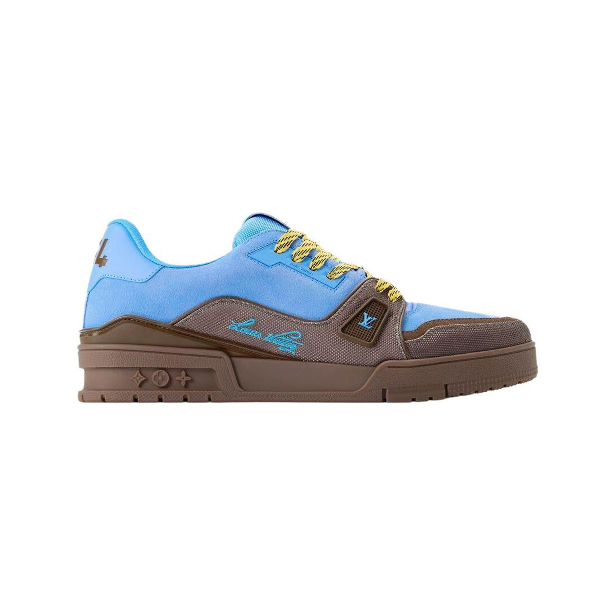 Louis Vuitton Trainer Leather & Suede Lace-Up Low-Top Sneakers in Blue – Unisex
