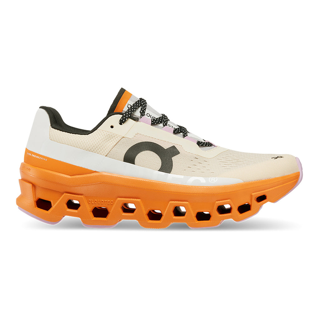On Cloudmonster Running Shoes – Ivory | Orange