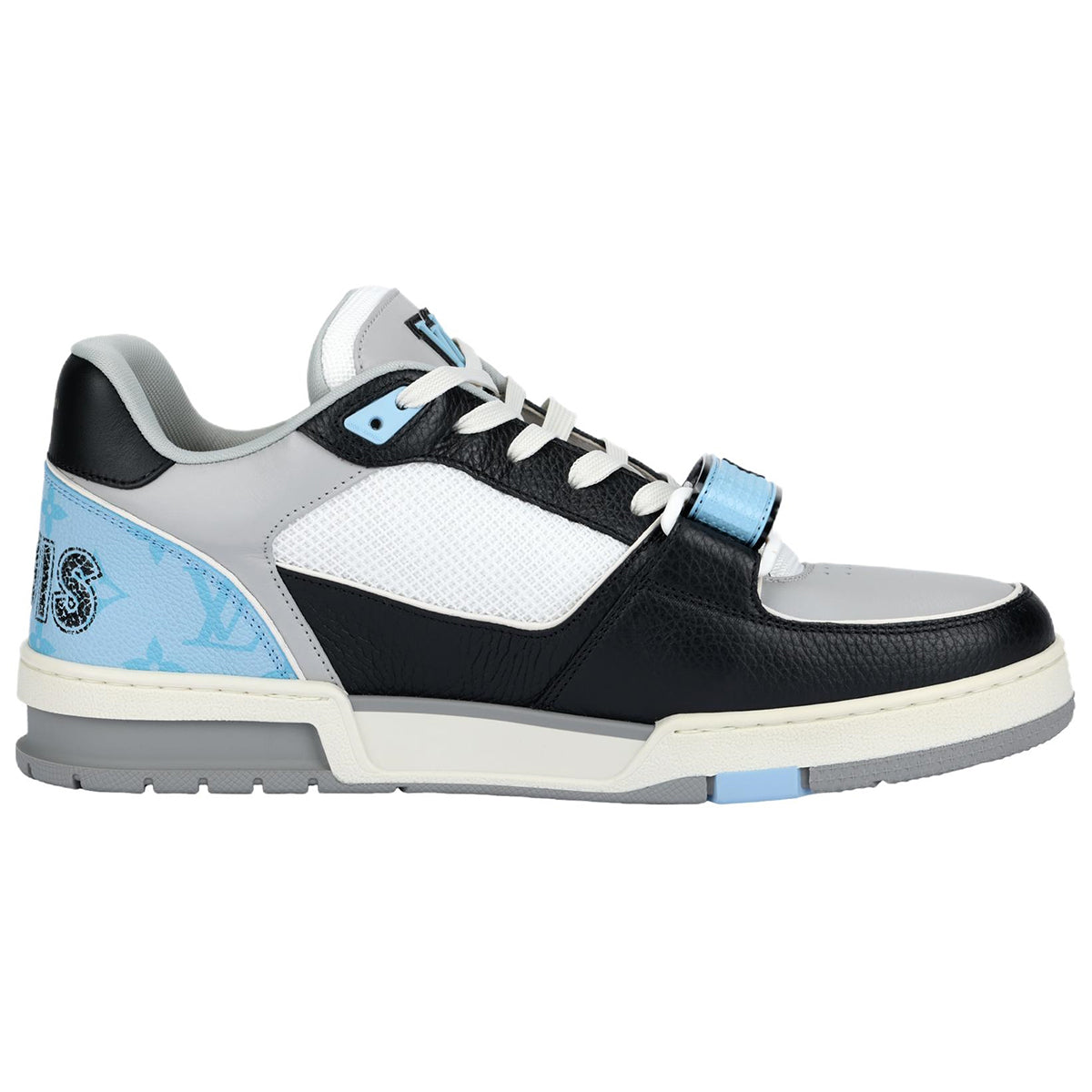 Louis Vuitton LV Trainer 1.0 Sneaker – Black / Sky Blue / Grey / White (Velcro Strap)