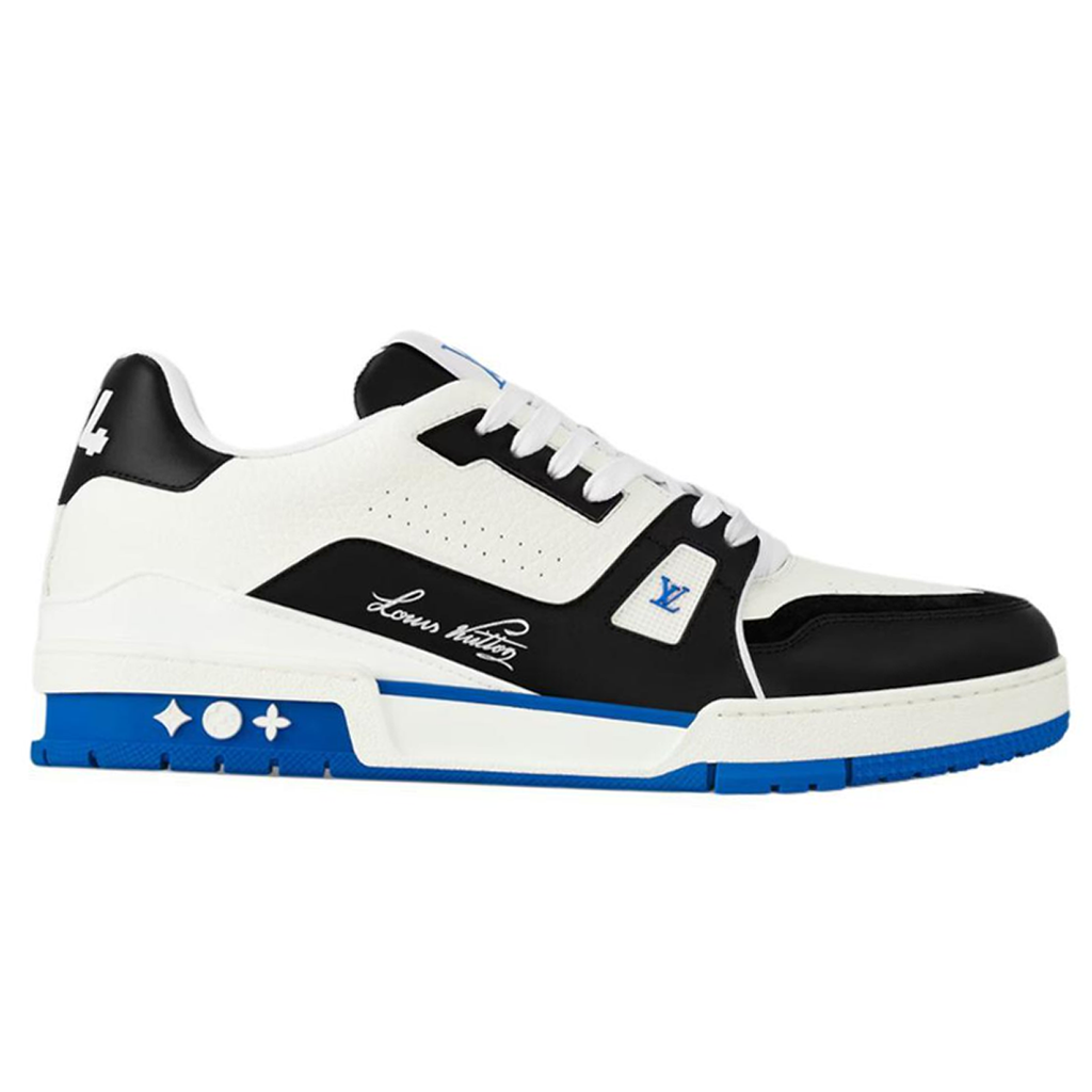 Louis Vuitton Cowhide Leather Lace-Up Low-Top Sneakers in Navy Blue– Unisex