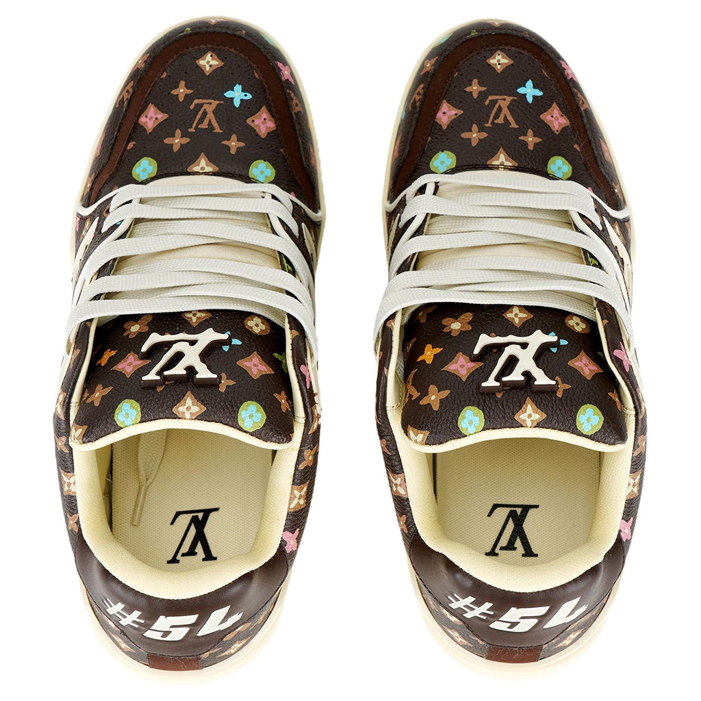 Tyler, Louis Vuitton Trainer Lace-Up Low-Top Sneakers in Brown – Unisex