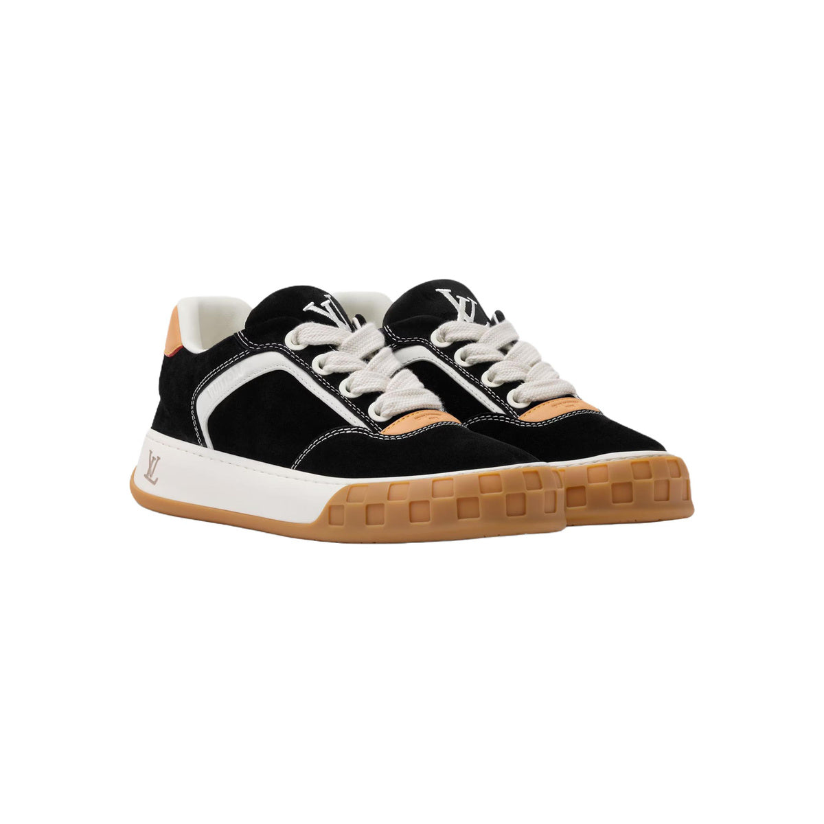 Louis Vuitton LV Tilted Low-Top Sneakers in Black Suede Calf Leather – Unisex