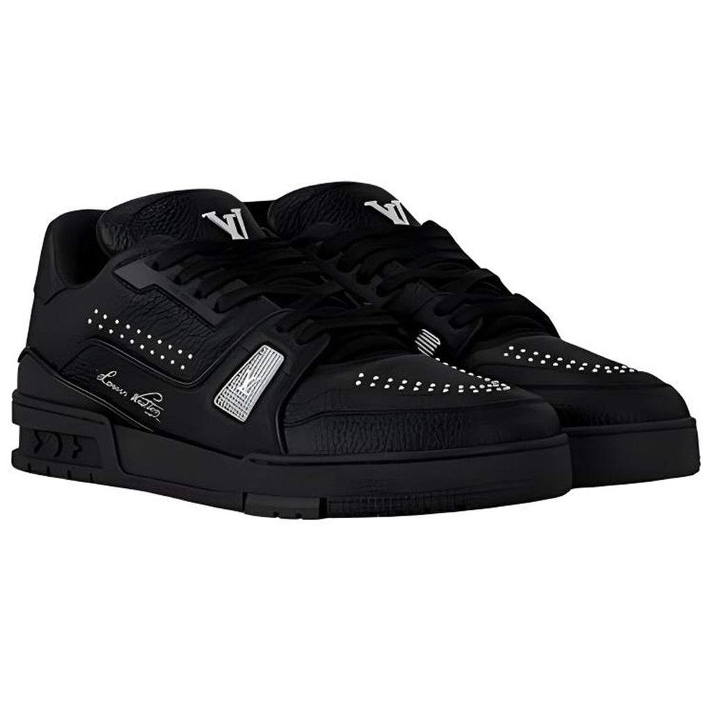 Louis Vuitton Trainer Calf Leather Lace-Up Low-Top Sneakers in Black – Unisex Essential