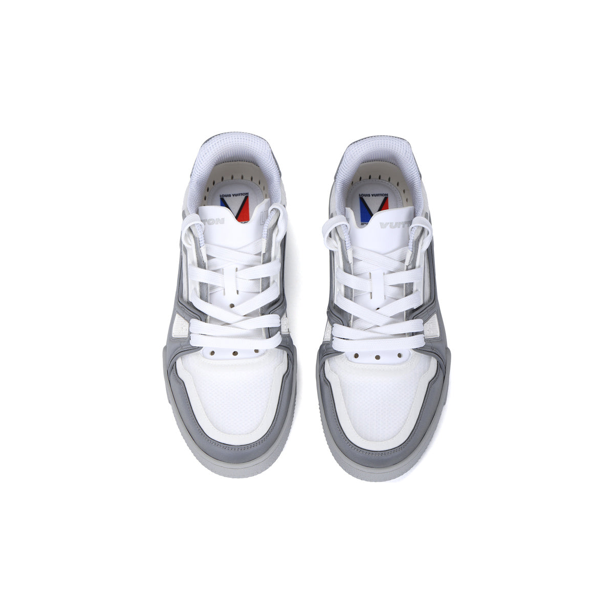 Louis Vuitton Trainer Reflective Detail Low-Top Sneakers in White & Grey – Unisex