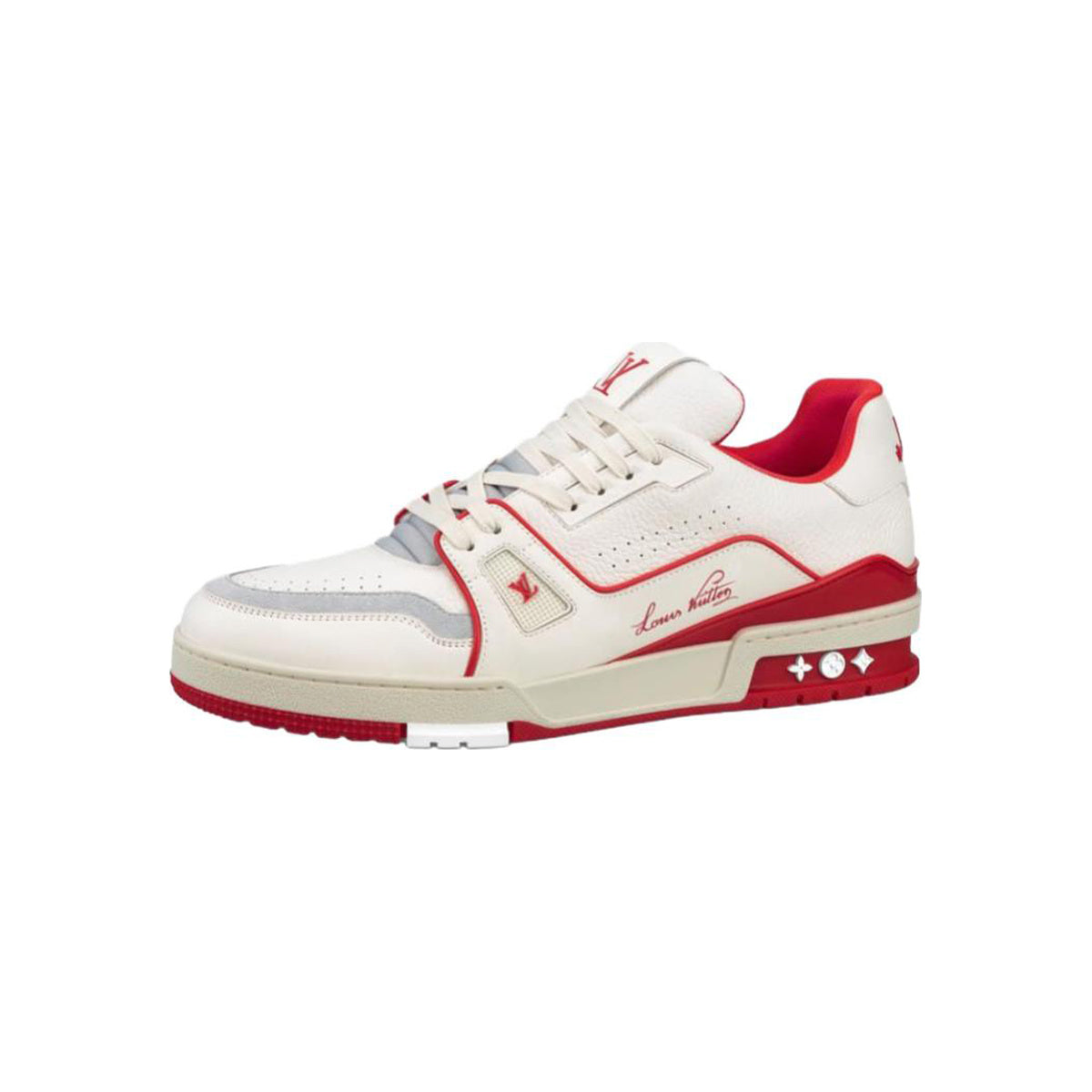 Louis Vuitton Trainer Low-Top Sneakers in White & Red – Unisex