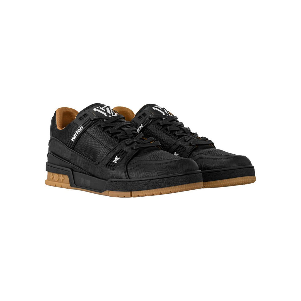 Louis Vuitton Trainer Calf Leather Lace-Up Low-Top Sneakers in Black – Unisex