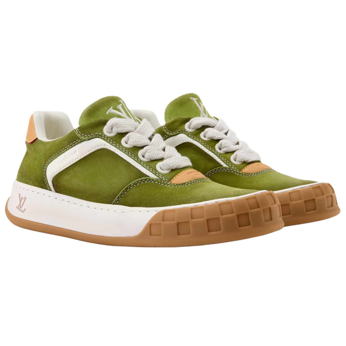 Louis Vuitton Tilted Sneaker – Olive Green / Camel / White / Gum