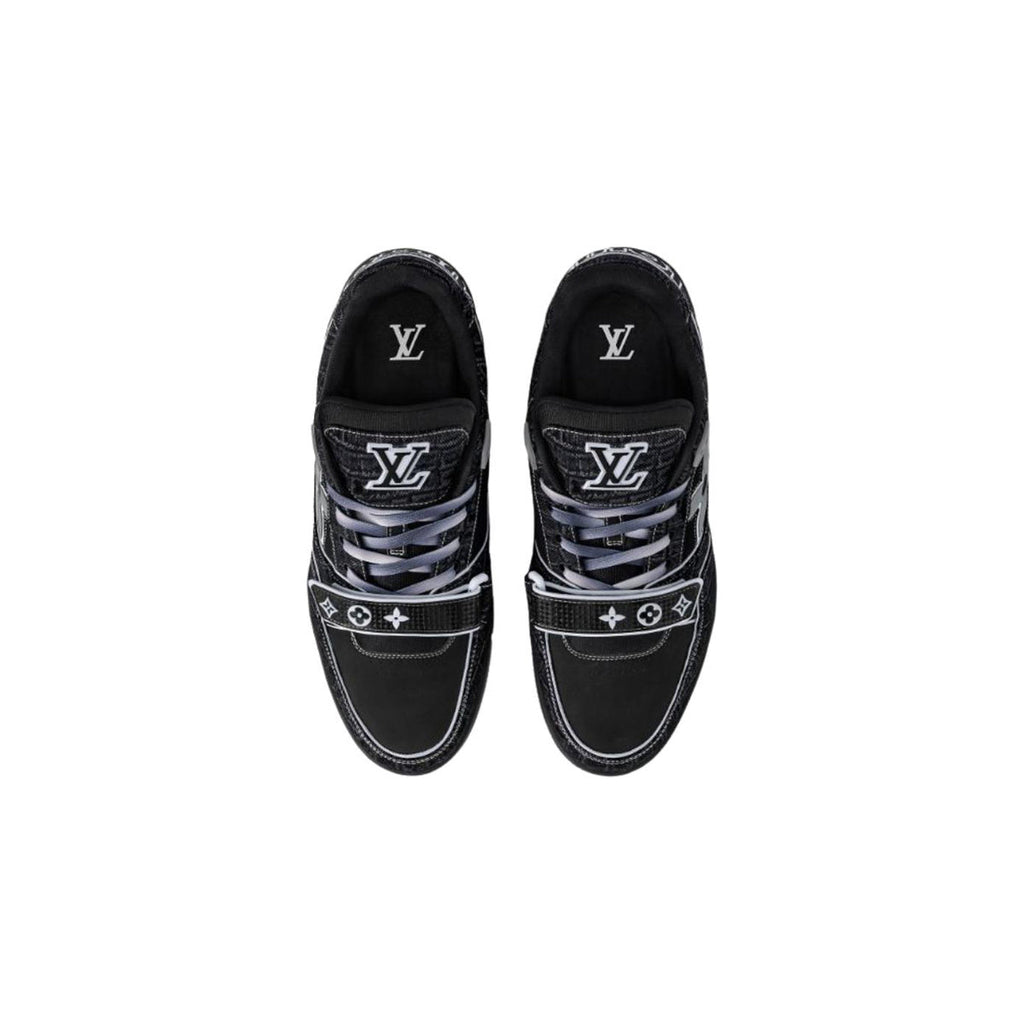 Louis Vuitton Trainer Denim Lace-Up Low-Top Sneakers in Black – Unisex