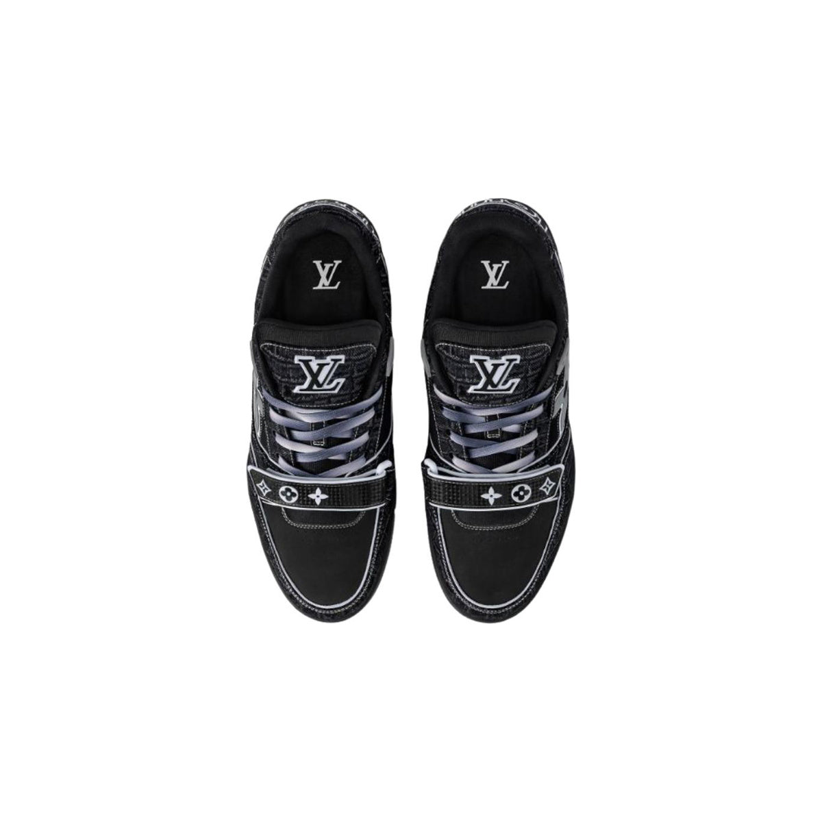 Louis Vuitton Trainer Denim Lace-Up Low-Top Sneakers in Black – Unisex