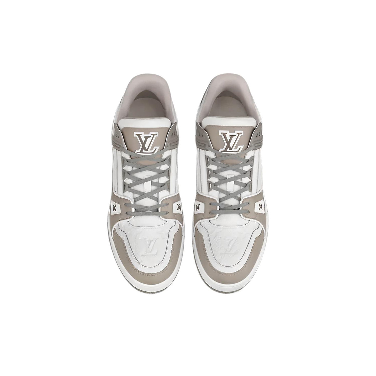 Louis Vuitton LV Trainer Sneaker – Grey / White Monogram Embossed