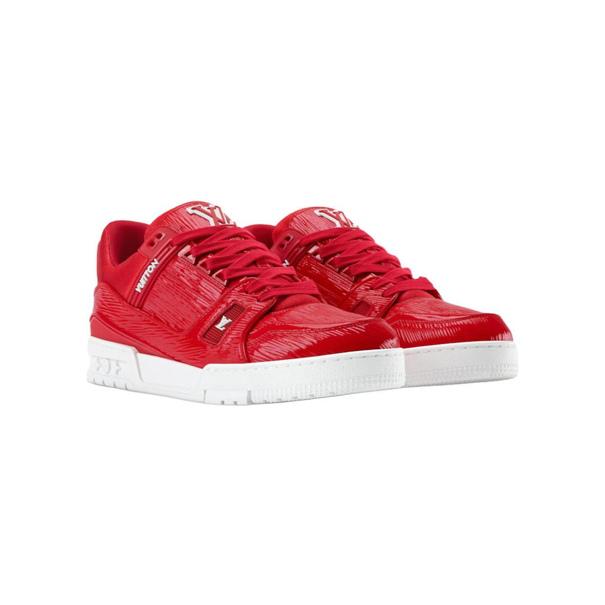 Louis Vuitton Trainer Patent Leather Low-Top Sneakers in Red – Unisex