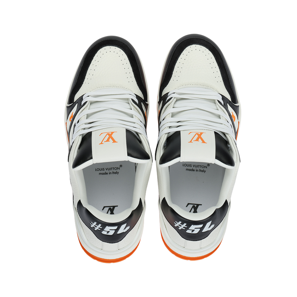 Louis Vuitton Trainer Leather Lace-Up Low-Top Sneakers in Orange – Unisex