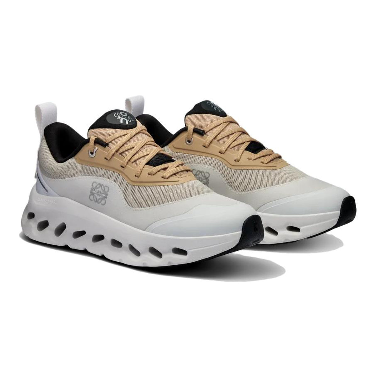 On × LOEWE Cloudmonster Unisex Lifestyle Sneakers – Sand | White