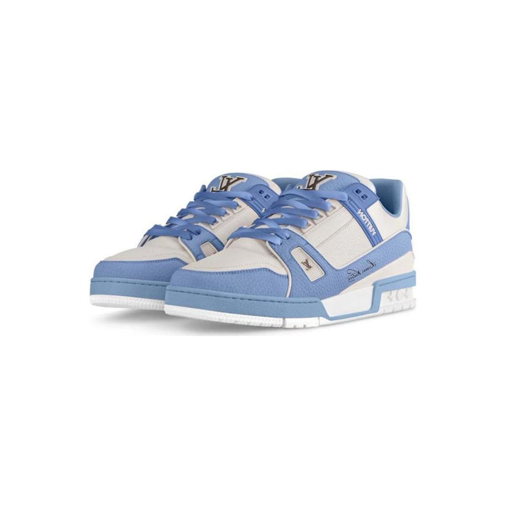Louis Vuitton Trainer Calf Leather Lace-Up Low-Top Sneakers in Ocean Blue – Unisex