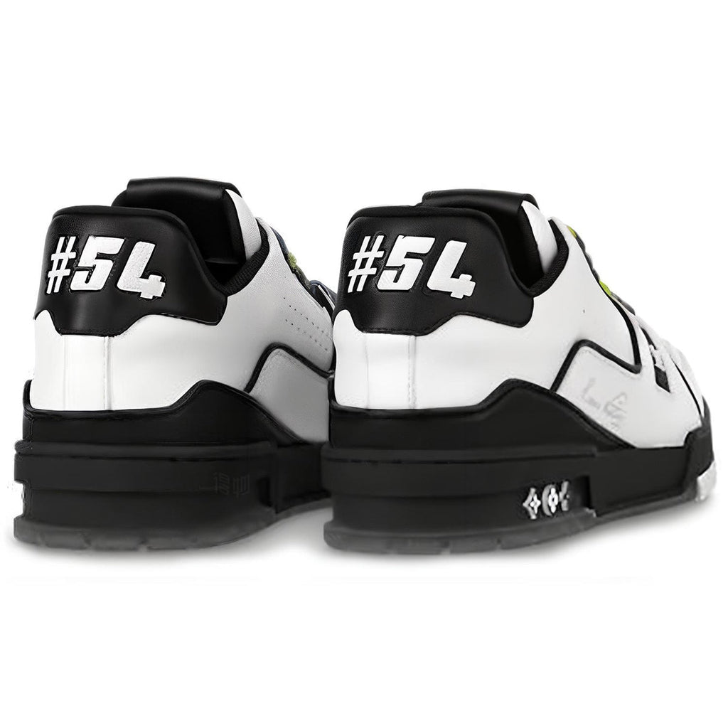 Louis Vuitton Trainer Leather Lace-Up Low-Top Sneakers in White & Black – Unisex