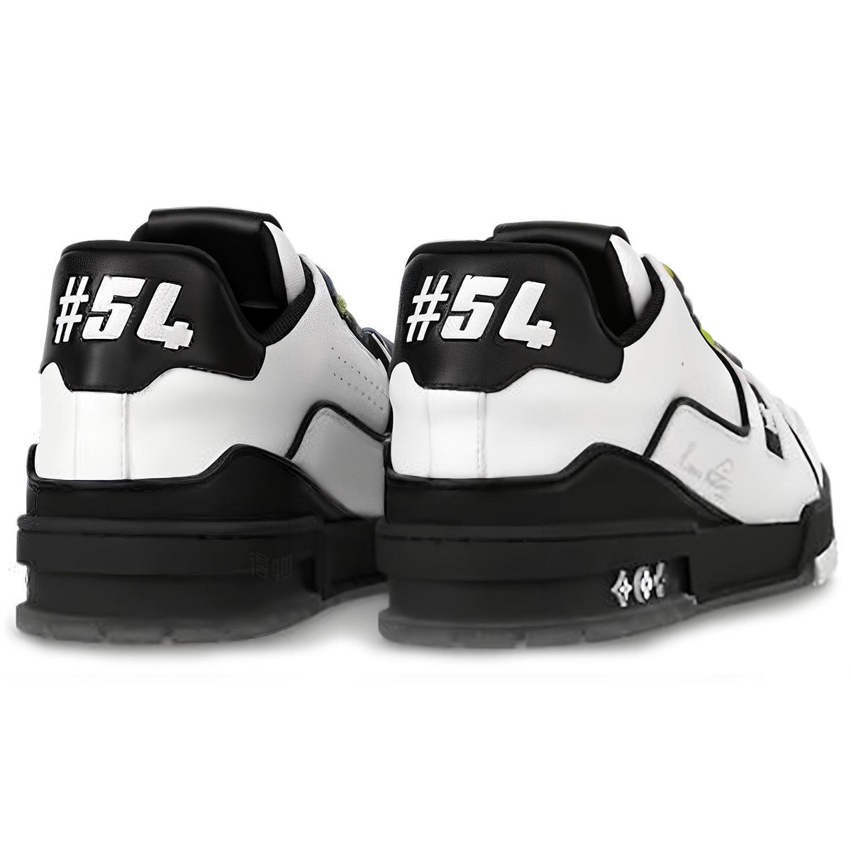 Louis Vuitton Trainer Leather Lace-Up Low-Top Sneakers in White & Black – Unisex