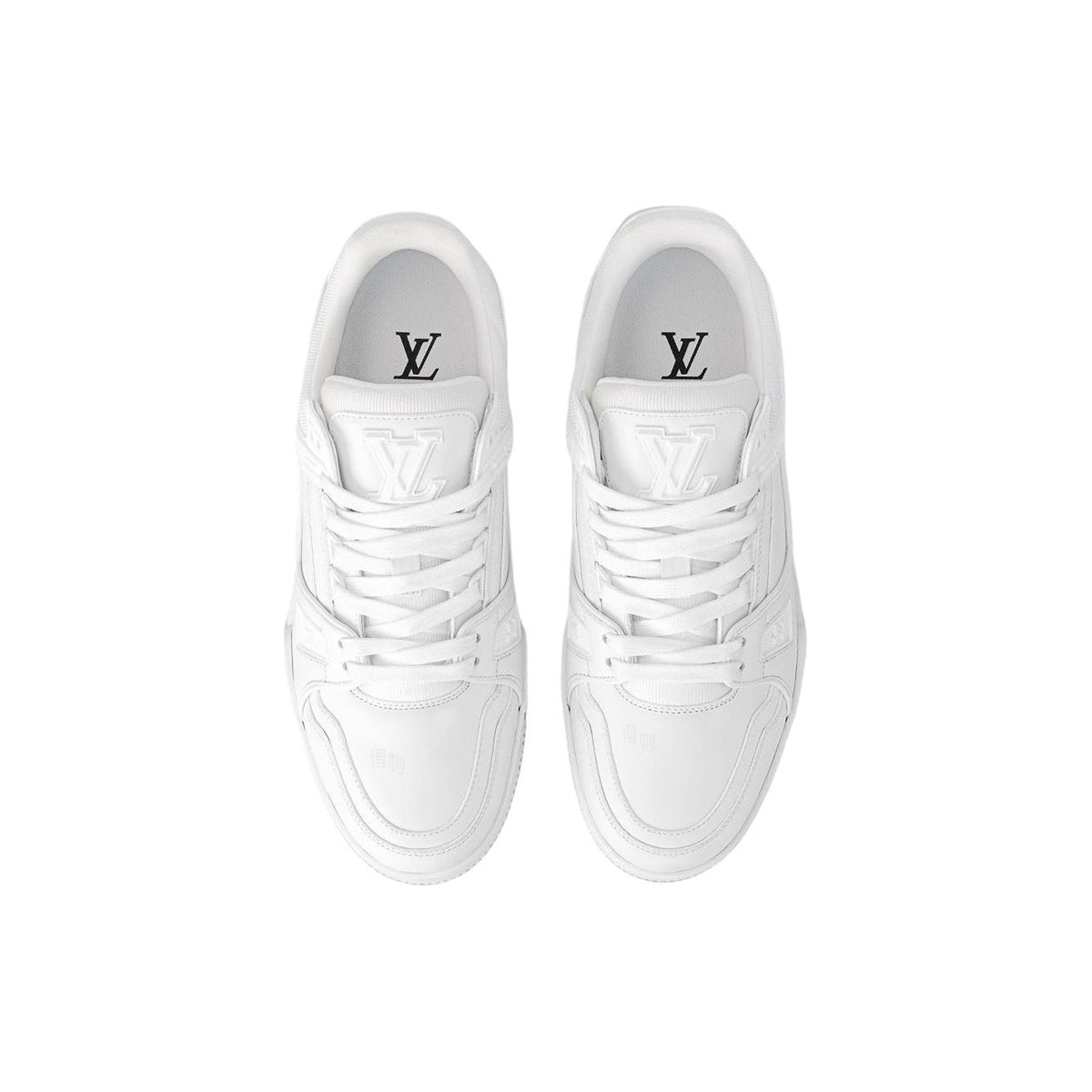 Louis Vuitton Trainer Leather Side Logo Lace-Up Low-Top Sneakers in White – WoUnisex