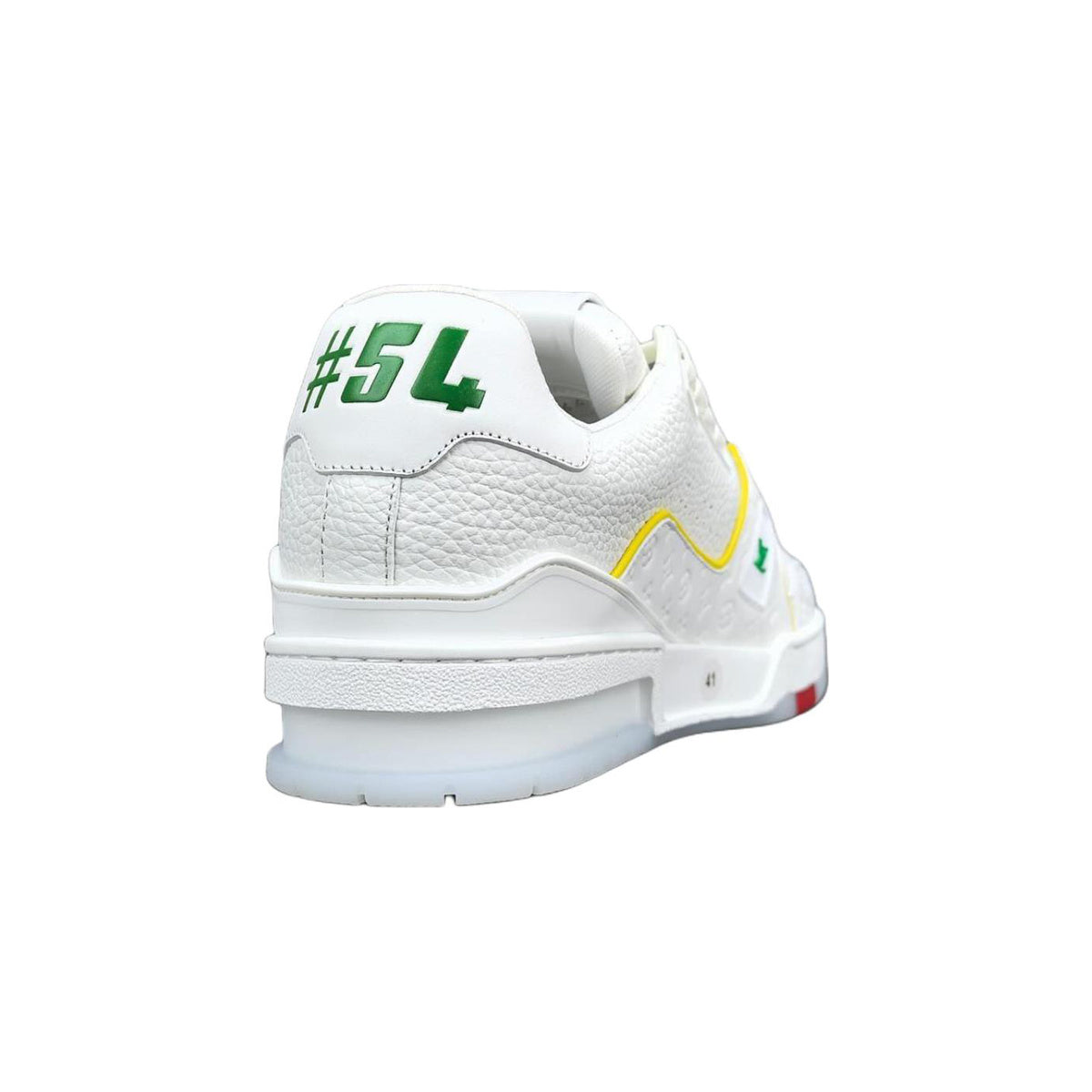 Louis Vuitton Trainer Leather Lace-Up Low-Top Sneakers in White, Yellow & Blue – Unisex