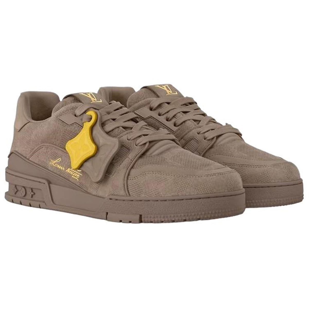 Louis Vuitton Trainer Calf Leather Lace-Up Low-Top Sneakers in Brown – Unisex