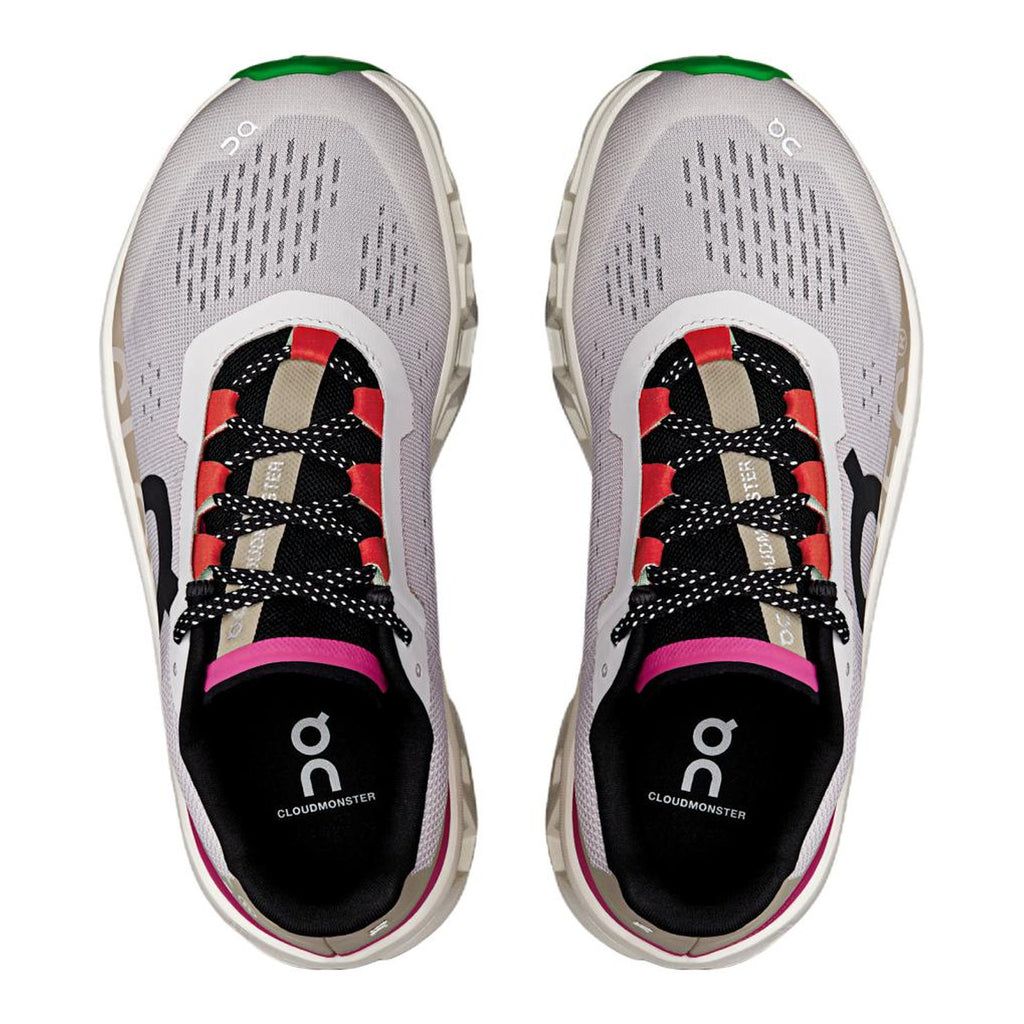 On Cloudmonster Unisex Running Shoes – Pearl | Fuchsia