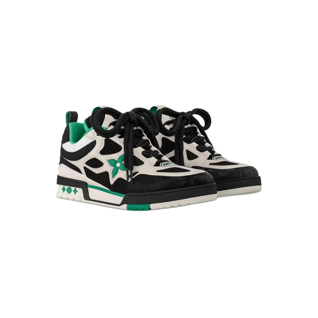 Louis Vuitton Skate Calf Leather Low-Top Sneakers in Black, White & Green – Unisex