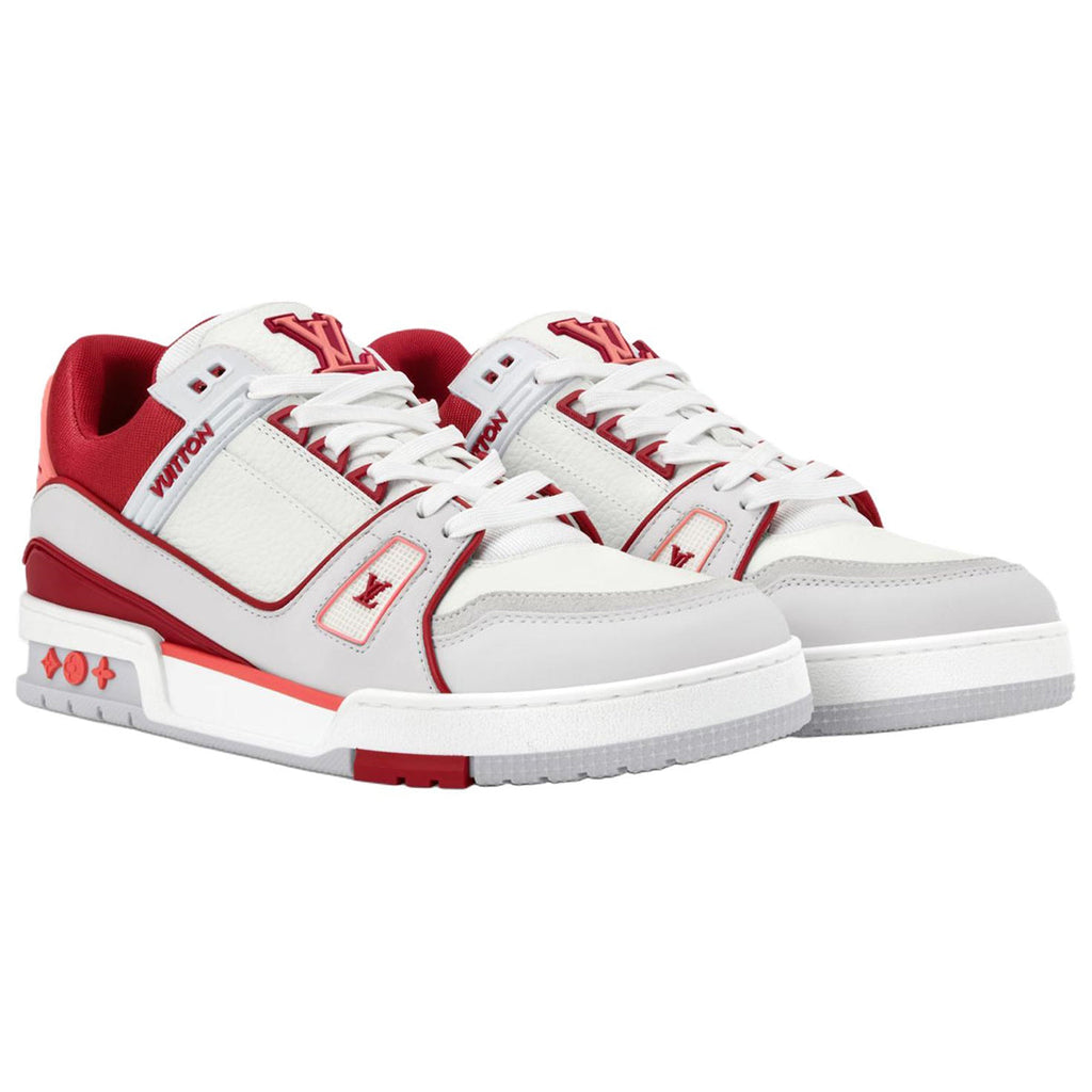 Louis Vuitton Trainer Lace-Up Low-Top Sneakers in Red – Unisex