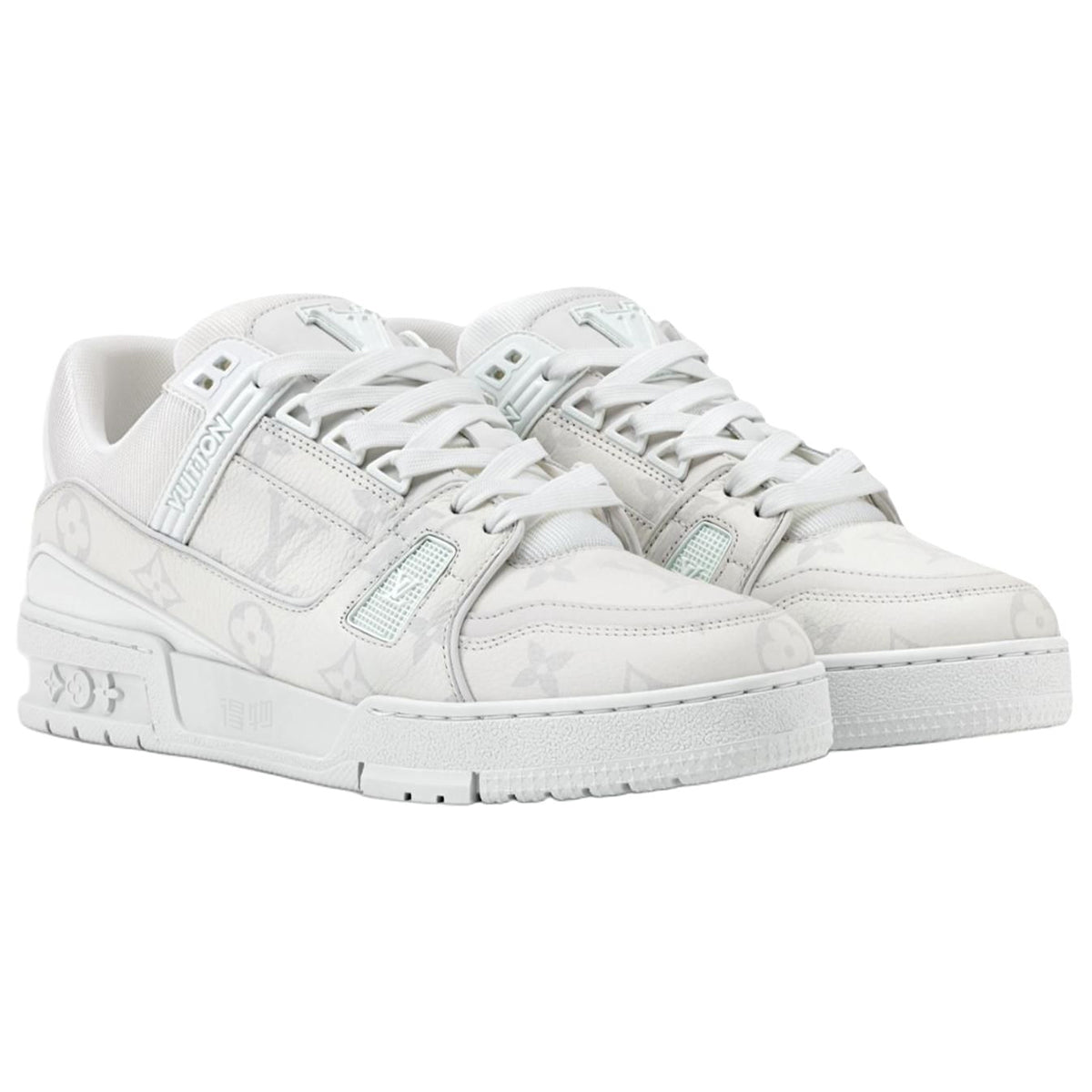 Louis Vuitton Lace-Up Low-Top Sneakers in Grey & White – WoUnisex