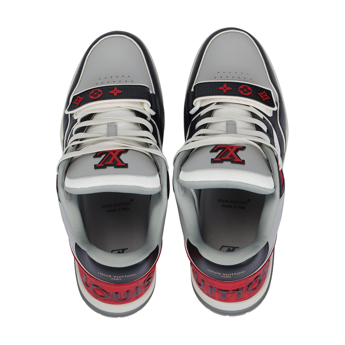 Louis Vuitton Trainer Low-Top Sneakers in Black, Red & White – Unisex